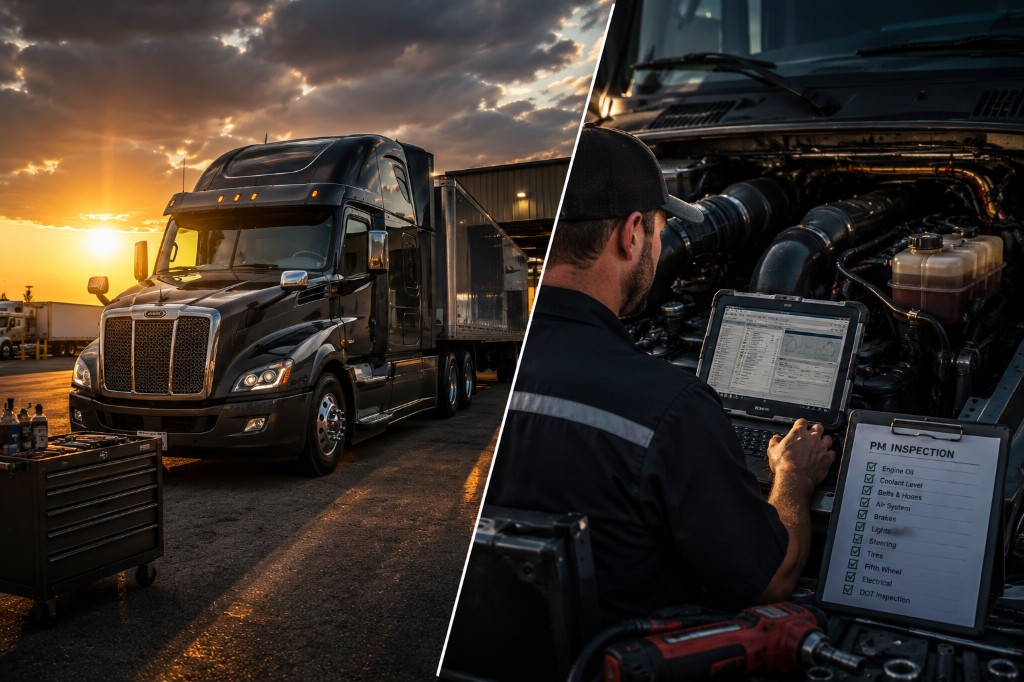 Semi truck diagnostics and PM inspection — Andover and Wichita KS