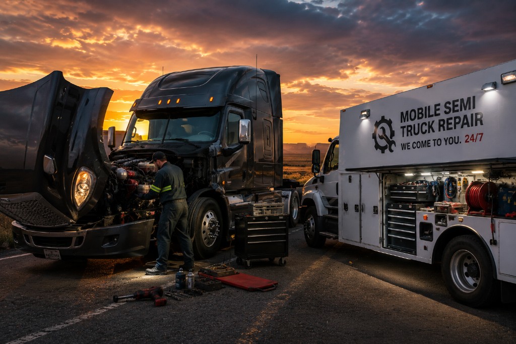 24/7 mobile semi truck repair in Andover and Wichita KS