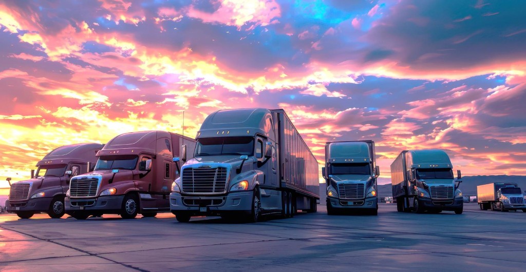 Semi trucks at a fleet yard — commercial fleet services Andover and Wichita KS